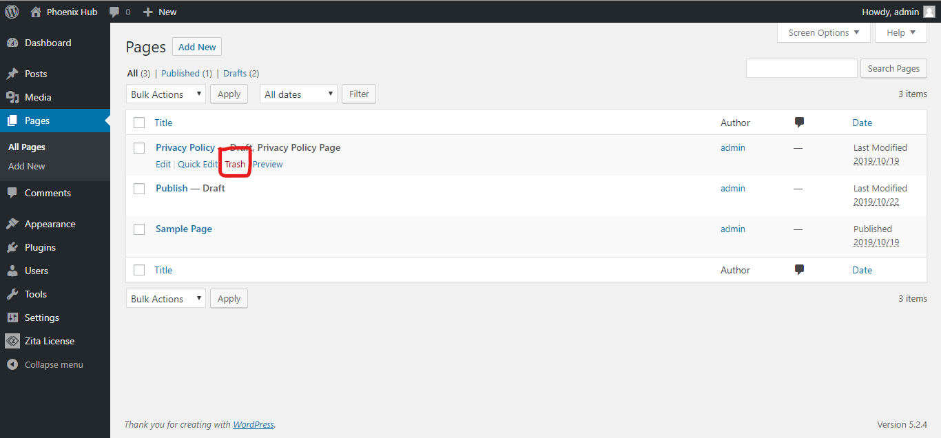 WordPress Tutorials: WordPress-Delete Pages — WordPress Tutorials [All in 1] Best Series