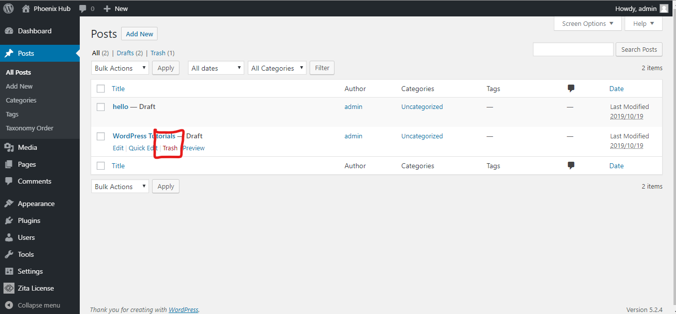 WordPress Tutorials: WordPress-Delete Post — WordPress Tutorials [All in 1] Best Series