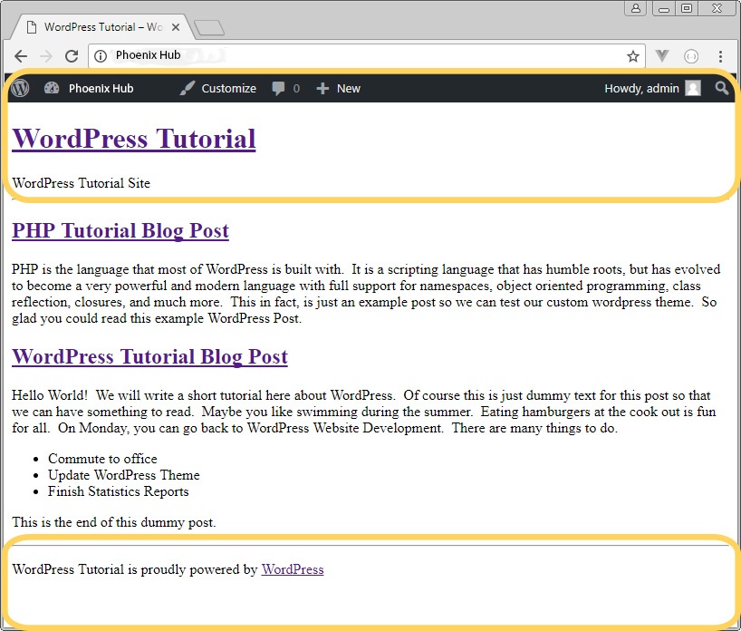 Step-6: Add a Header and Footer To The Custom Theme — WordPress Theme Development Tutorials [All in 1 Best Series]