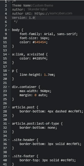 style.css — WordPress Theme Development Tutorials [All in 1 Best Series]