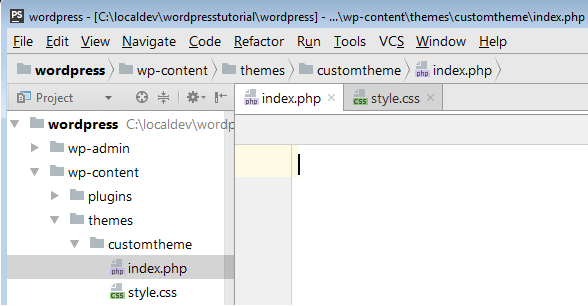 Step-2: Create style.css and index.php in your custom theme folder — WordPress Theme Development Tutorials [All in 1…