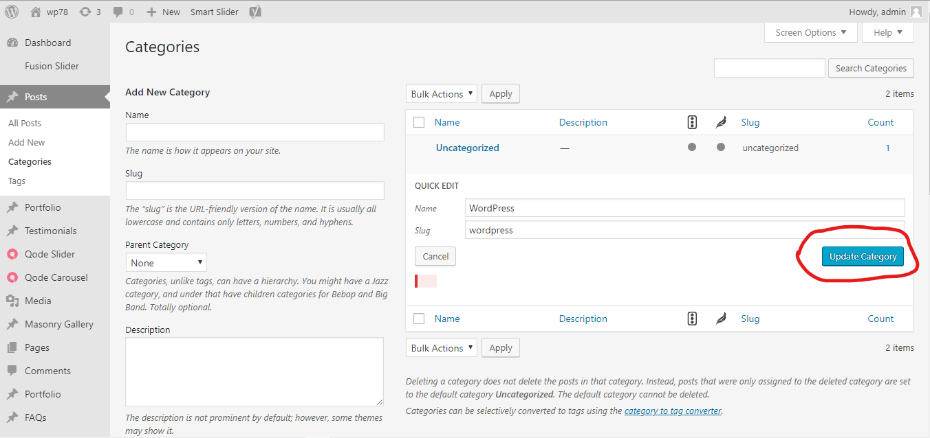 WordPress Tutorials: WordPress-Edit Category — WordPress Tutorials [All in 1] Best Series