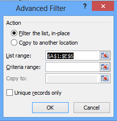 Advanced filter
