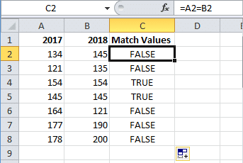 Compare two columns