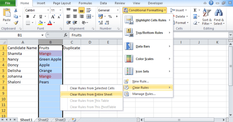 Duplicate values