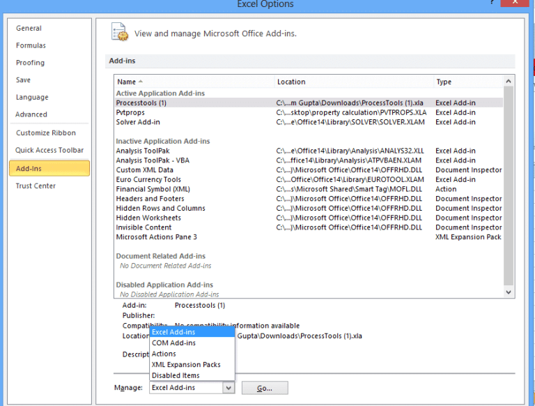 Excel Add Ins 1 1