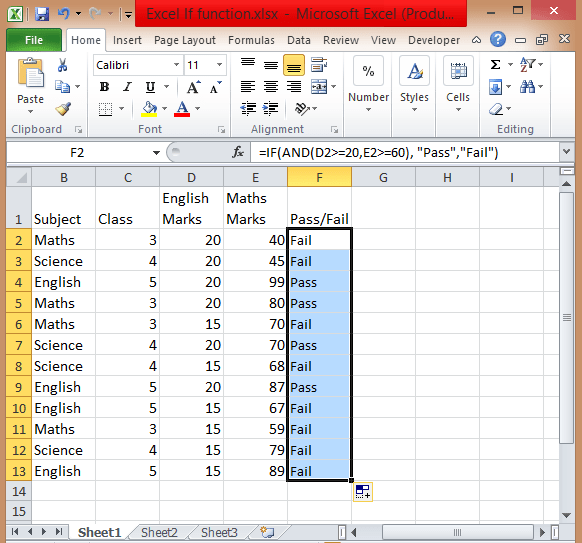 Excel If And statement