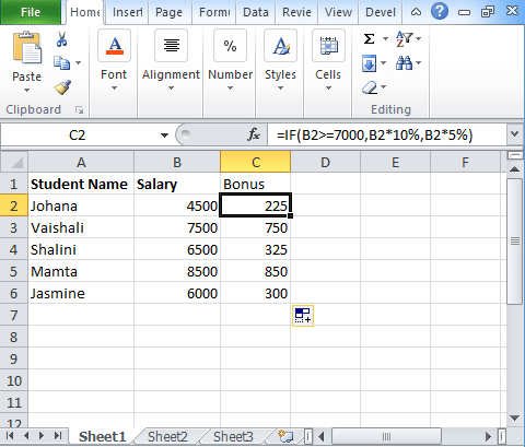 Excel If statement 2