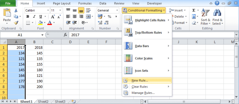 Excel compare two columns 2 1