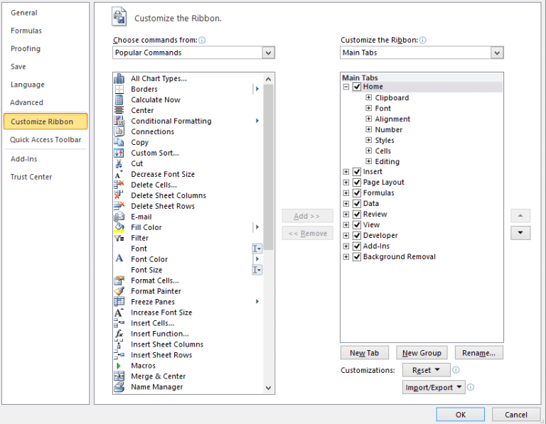 Excel developer tab 1