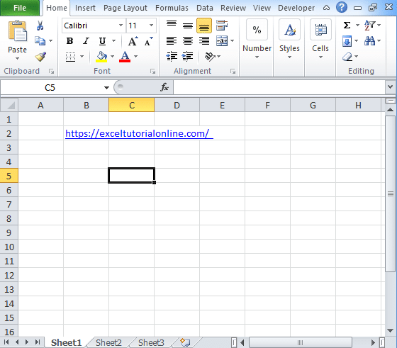 Excel hyperlink function