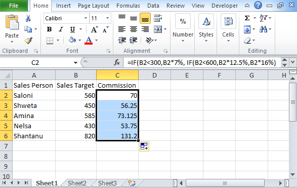 Excel logical test 1