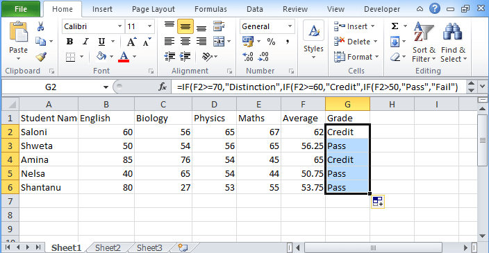 Excel logical test 4