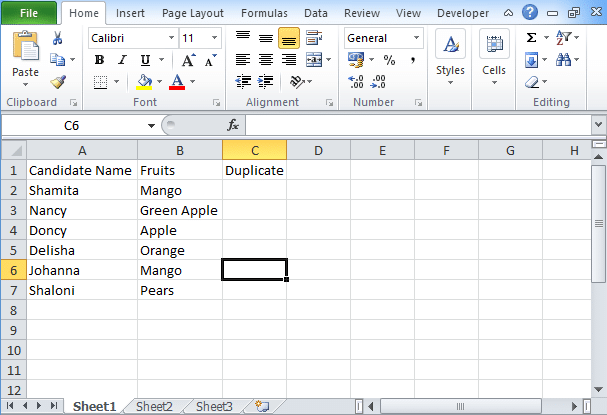 Find duplicate values
