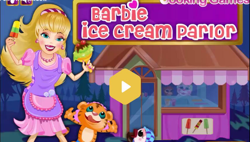 2. Barbie Ice Cream Parlor — Adorable TOP 10 Barbie Cooking Games for girls