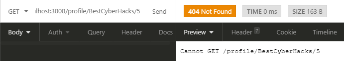 error in expresss js