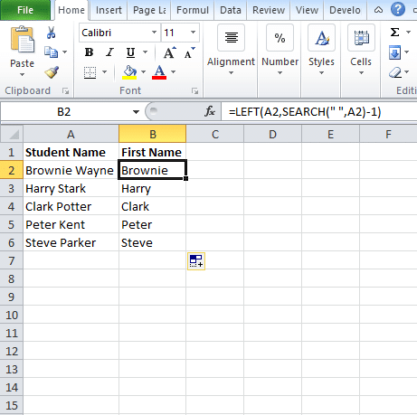 excel split cell 3