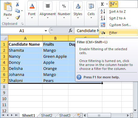 find duplicates in excel
