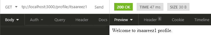 get profile request in express js