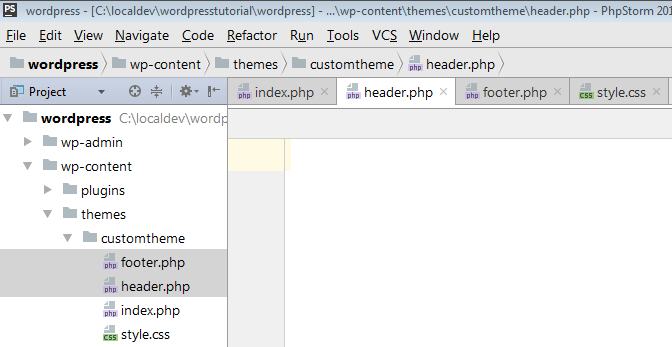header and footer php files