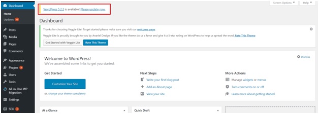 how to update php for wordpress site 4