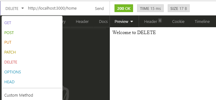 post request in express js