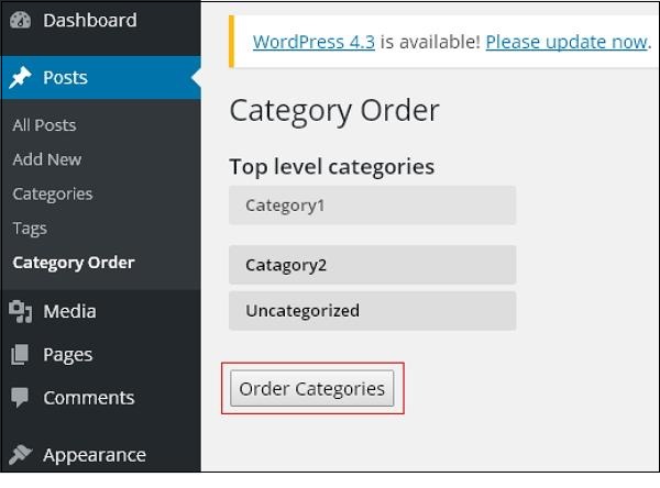 wordpress arrange category step4