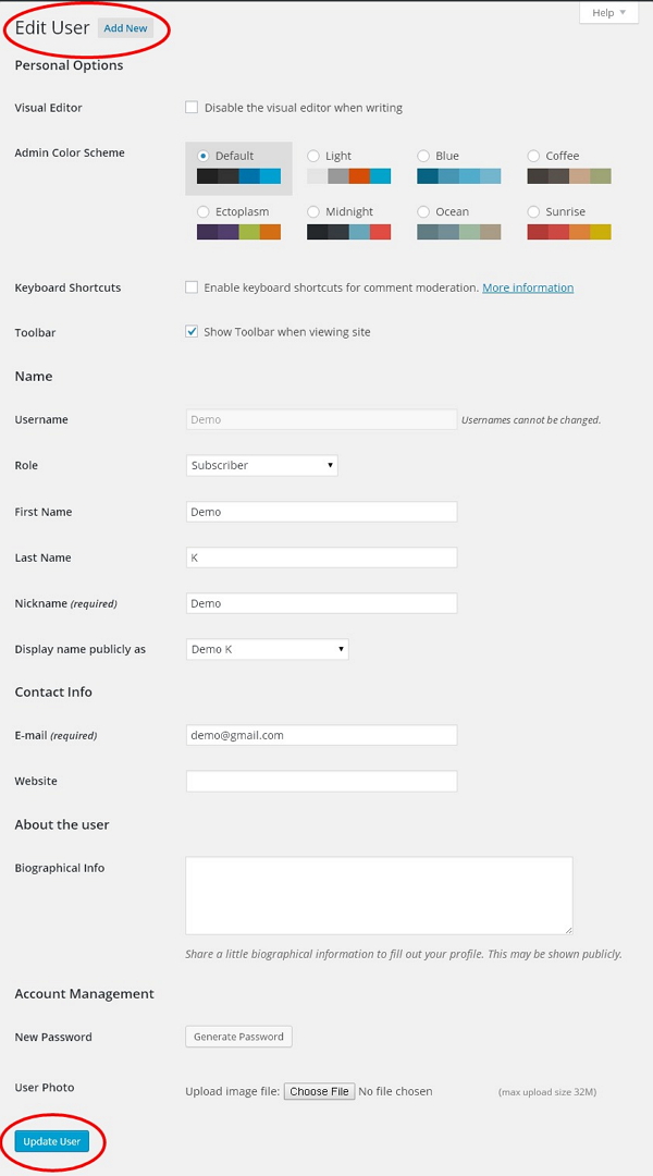 wordpress edit users step4