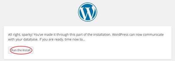 wordpress installation step4
