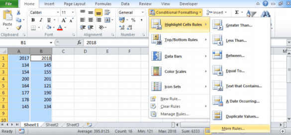 compare two columns in excel