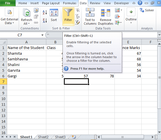 How to do Filtering in Excel to find data [Sorting Data]
