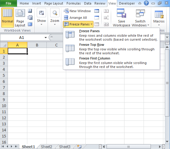 Freeze Panes in Excel [COLUMNS & LOCK ROWS]