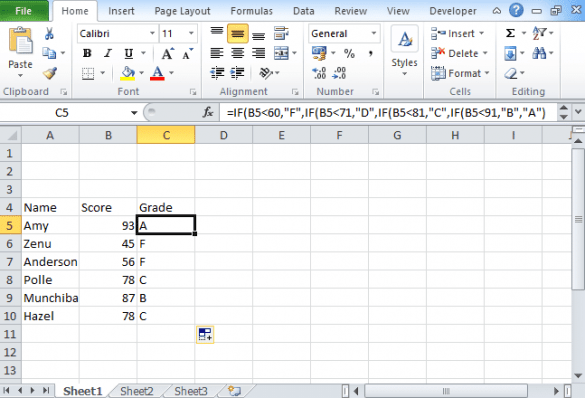 How to use Excel If statement multiple conditions range