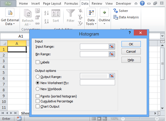 setting up mac excel for histogram