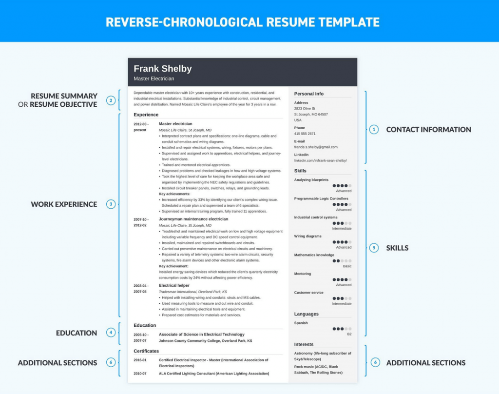 how to write resume 1 reverse chronological